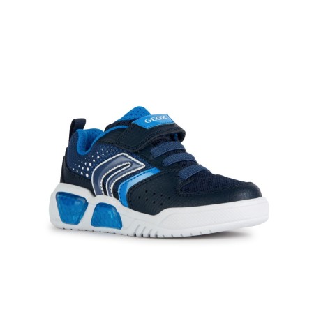 Geox Παιδικά Sneakers με Σκρατς και Φωτάκια για Αγόρι Navy Μπλε